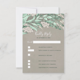 Greenery Wedding RSVP Karte