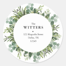 Greenery Wedding Rücksendeadressen-Aufklebers