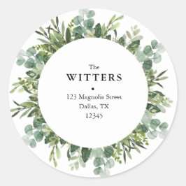 Greenery Wedding Rücksendeadressen-Aufklebers Runder Aufkleber