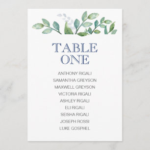 GREENERY Wedding Seating Chart, Table Plan Einladung
