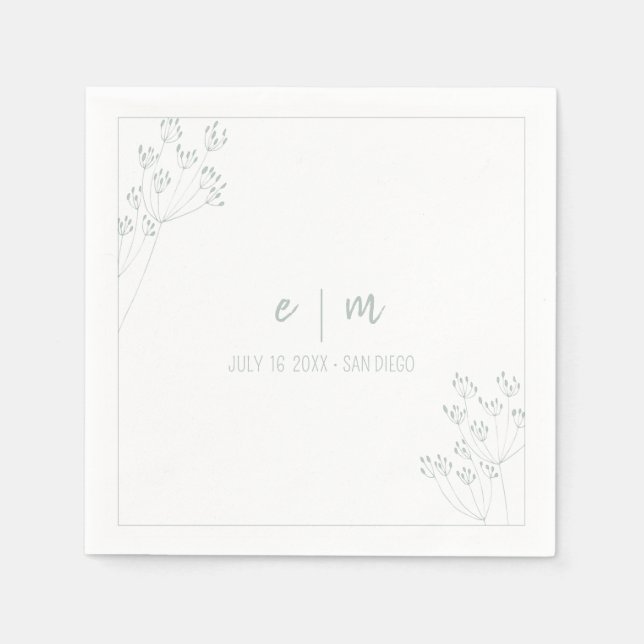 Greenery Wedding Serviette (Vorderseite)