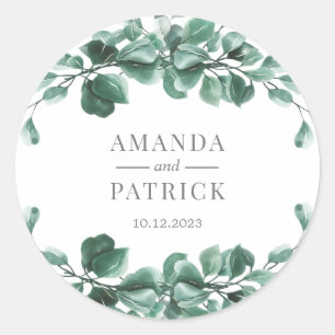 Greenery Wedding Umschlag Aufklebers Runder Aufkleber
