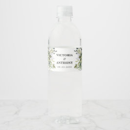 Greenery Wedding Water Bottle Labels