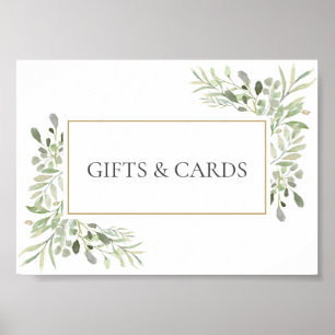 Greenery Wedding Watercolor Blätter signieren Poster