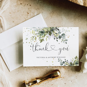 Greenery Wedding Zeremony Flat Vielen Dank Dankeskarte