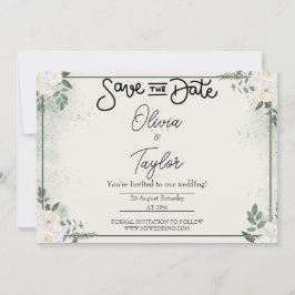 Greenery Whimsical Save The Date Invitation Einladung