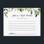 Greenery White Autumn Floral Wedding Advice Card Postkarte<br><div class="desc">Diese weiße,  im Herbst blumengeschmückte Hochzeitsratenkarte ist perfekt für eine rustikale Hochzeit. Das Design besticht durch elegante,  weiße,  Aquarellbäume mit grünem Blattwerk. Diese Karten sind ideal für Hochzeiten,  Brautparty,  Babydusche,  Graduiertenfest u.v.m. Personalisieren Sie die Karten mit den Namen der Braut und Bräutigam,  den Eltern,  die Sie werden oder Absolvent.</div>