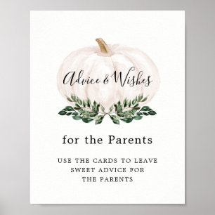 Greenery White Pumpkin Ratgeber und Wünsche Zeiche Poster