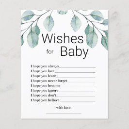 Greenery Wishes for Baby Shower Game