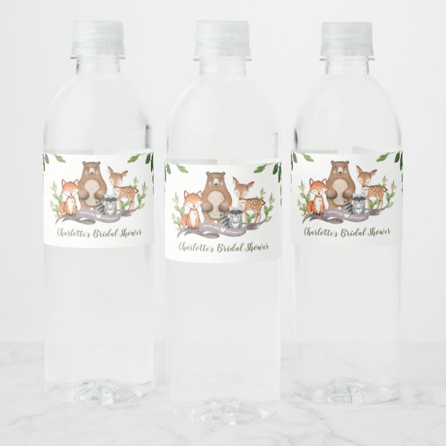Greenery Woodland Animals Baby Shower Gastgeschenk (Flaschen)