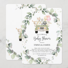 Greenery Woodland Drive by Baby Shower Girl Einladung