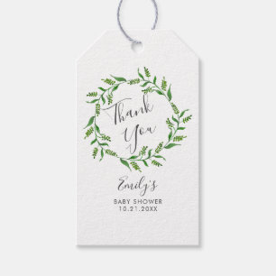 Greenery Wreath Baby Shower Vielen Dank für Ihre U Geschenkanhänger