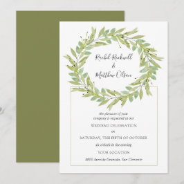 Greenery Wreath Wedding Einladung