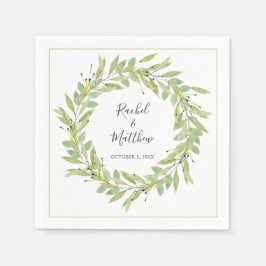 Greenery Wreath Wedding Serviette