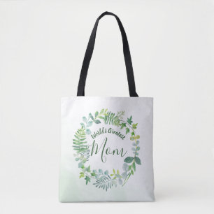 Greenery Wreath World's größte Mama Tasche
