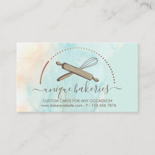 Greenery Yellow Circle Baker Cake Maker Visitenkarte