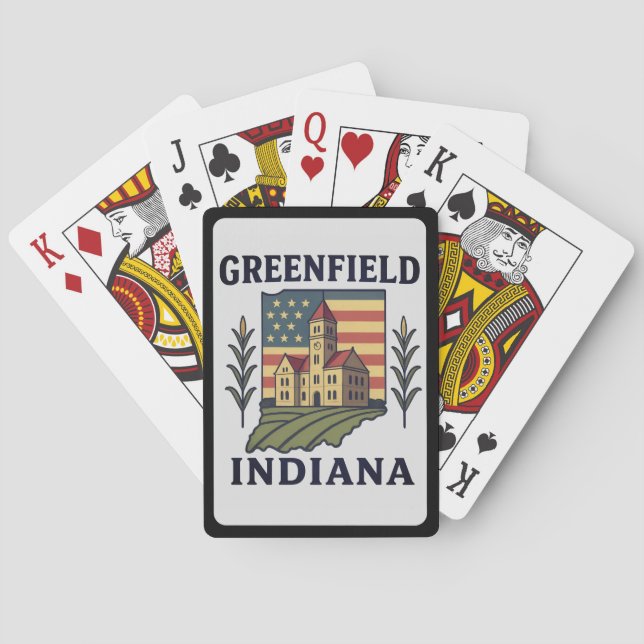 Greenfield Indiana American Flag Spielkarten (Rückseite)