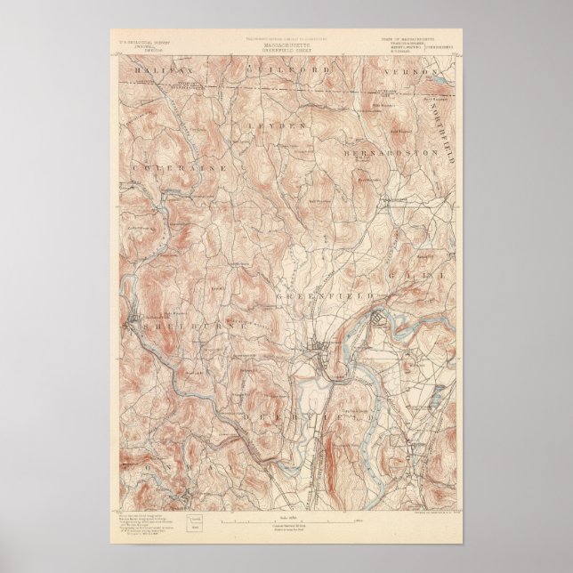 Greenfield, Massachusetts Poster (Vorne)