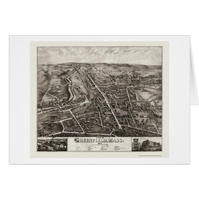 Greenfield, panoramische Karte MAs - 1877 (Vorderseite (Horizontal))