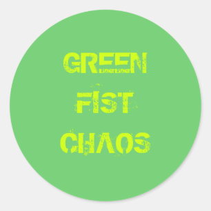 GREENFISTCHAOS RUNDER AUFKLEBER