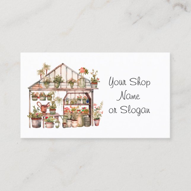 Greenhouse Blume Shop Business Card Visitenkarte (Vorderseite)