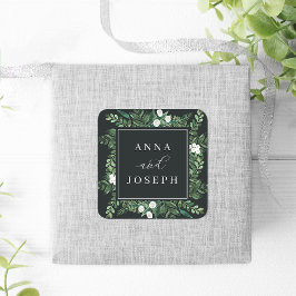 Greenhouse | Botanische Hochzeit mit Wasserfarbe Quadratischer Aufkleber