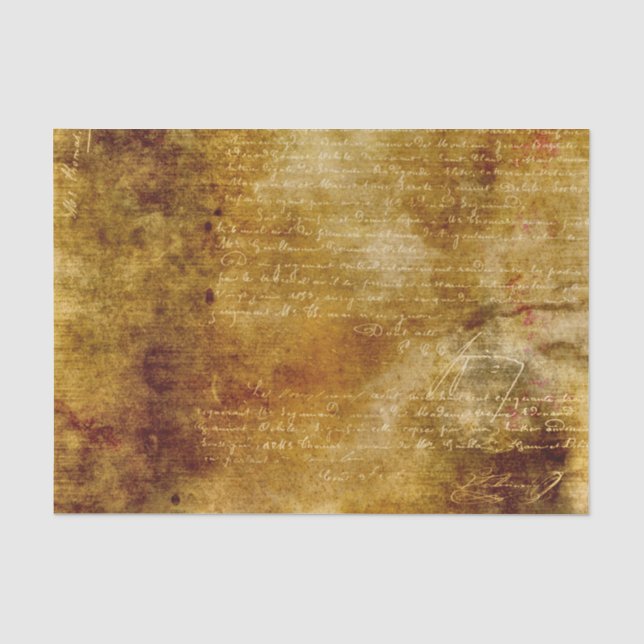 Greenish Gray Brown Textur mit Vintagem Script Seidenpapier (Vorderseite)