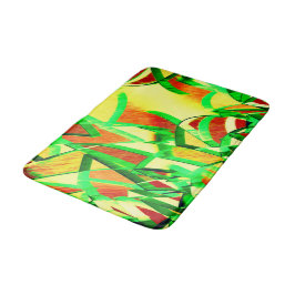 Greenish streaks on red, drizzled image badematte