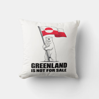 Greenland Is Not for Sale Polar Bear With Flag Kissen