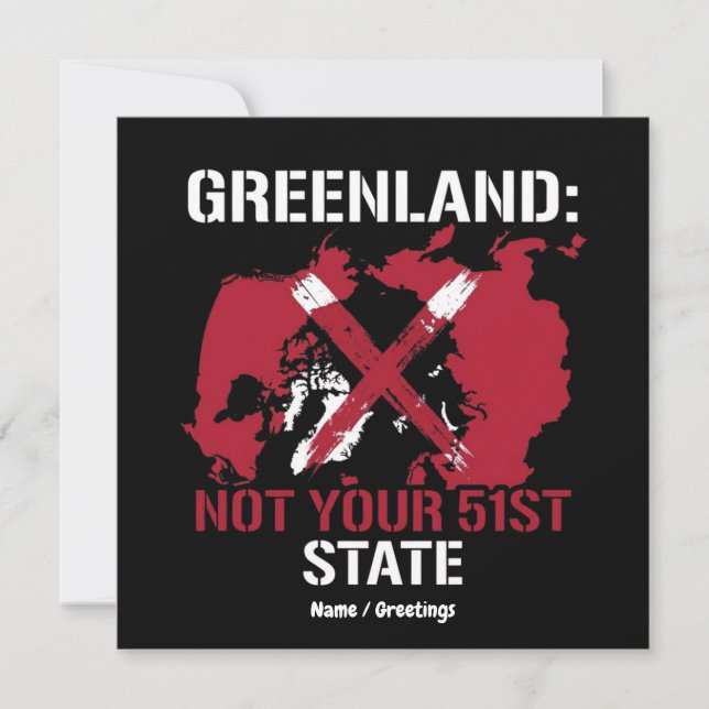 Greenland Sovereignty Not Your 51st State Arctic  Einladung (Vorderseite)
