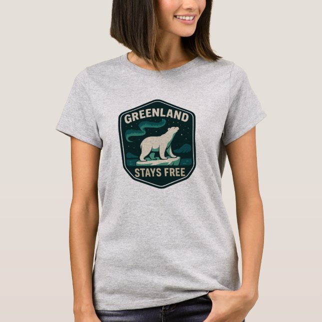 GREENLAND STAYS FREE Badge T-Shirt (Vorderseite)