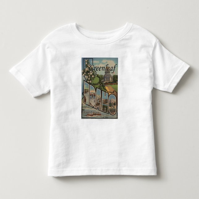 Greenleaf, Idaho - große Buchstabe-Szenen Kleinkind T-shirt (Vorderseite)