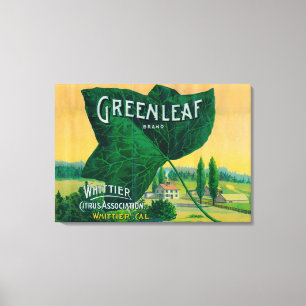 Greenleaf Zitrone LabelWhittier, CA Leinwanddruck