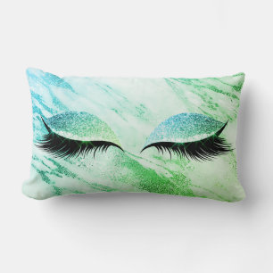 Greenly Blue Mint Glitzer Black Glam Makeup Marmor Lendenkissen