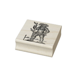 Greenman Holzschnitt Gummistempel