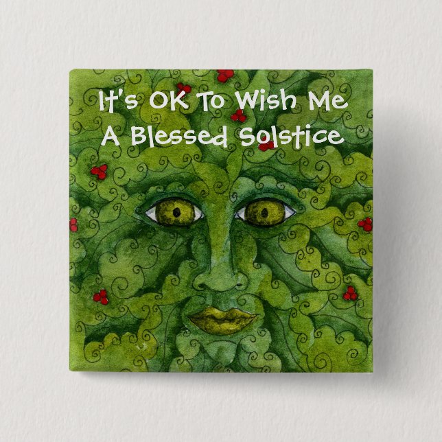 Greenman Stechpalme ist es okayknopf Button (Vorderseite)
