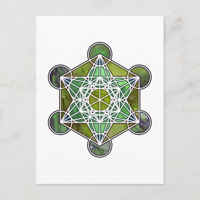 GreenMetatronCube Postkarte (Vorderseite)