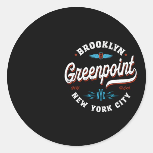 Greenpoint Brooklyn New York Runder Aufkleber (Vorderseite)