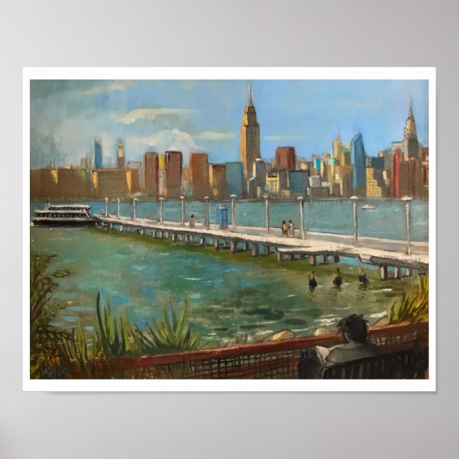 "Greenpoint (Brooklyn NYC)" 11 x 14 in | von M. Ko Poster (Vorne)