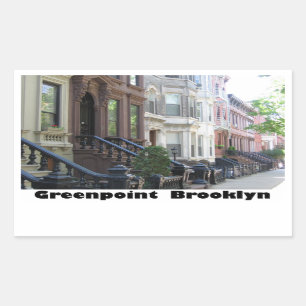 Greenpoint Brookyly Brownstone-Gebäude Rechteckiger Aufkleber