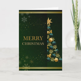 Greens & Golds "Merry Christmas" Christmas card Karte