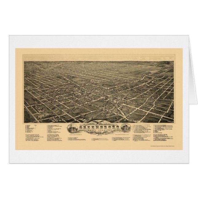 Greensboro, carte panoramique d'OR - 1891 (Devant horizontal)