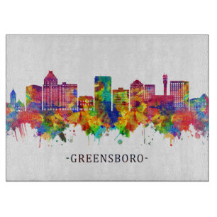 Greensboro North Carolina Skyline Schneidebrett