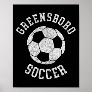 Greensboro Soccer Retro Distressed 90er Jahre Vint Poster
