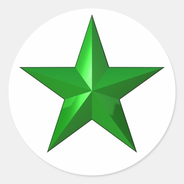 GreenStarButton Runder Aufkleber (Vorderseite)
