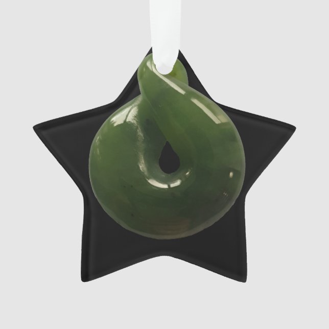 GREENSTONE POUNAMU KIWI CHRISTMAS MERI KIRIHIMETE ORNAMENT (Vorderseite)