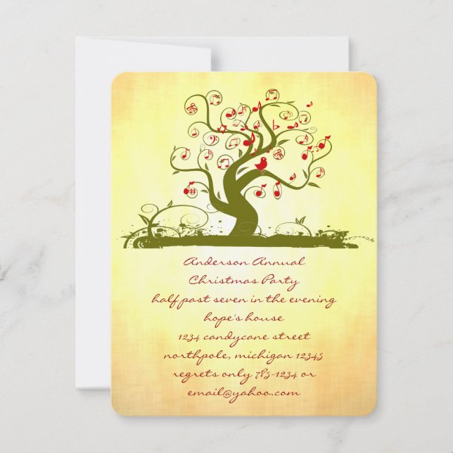 GreenT Bird Gold Dîner de Noël Invitation (Devant)