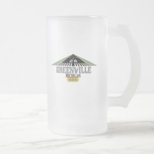 Greenville MI - Airport Runway Mattglas Bierglas