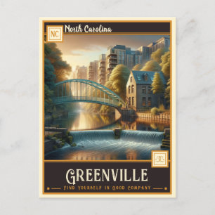 Greenville, North Carolina Vintage Postkarte