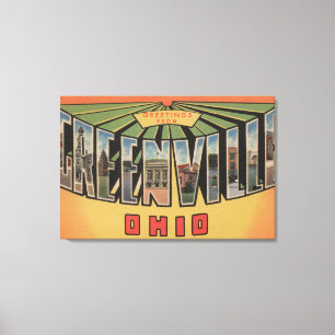 Greenville, Ohio - große Buchstabe-Szenen Leinwanddruck